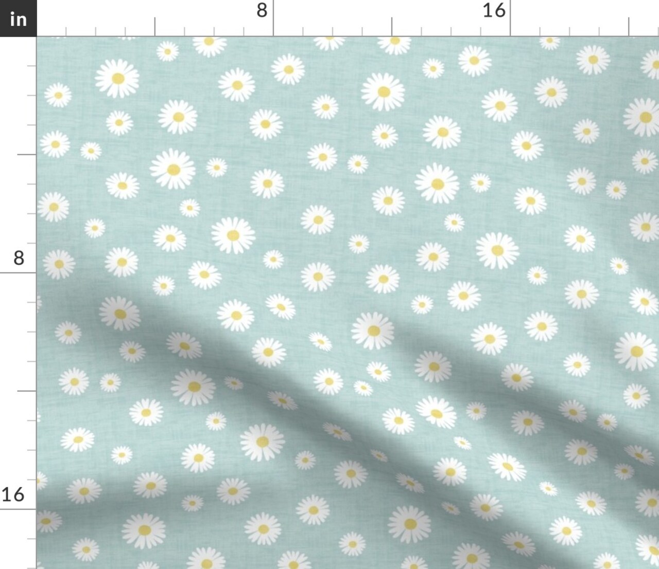 Spring Daisy Dainty Floral Baby Girl Modern Mint Botanical Garden Bloom Meadow Wildflower Custom Printed Fabric by Spoonflower Various Fabrics by the Yard or Fat Quarter